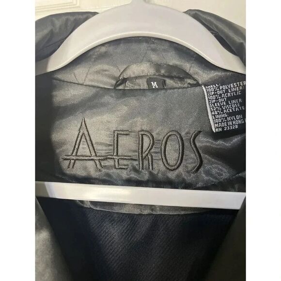 Aeros Double Breasted‎ Silky Black Trench Coat Women’s Size M - Picture 3 of 9